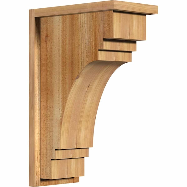 Ekena Millwork Pescadero Rough Sawn Corbel w/Backplate, Western Red Cedar, 8"W x 14"D x 22"H COR08X14X22PEC01RWR - main